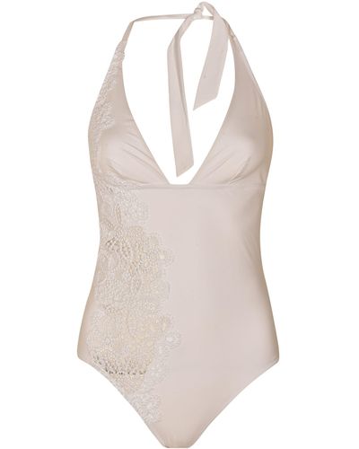 Ermanno Scervino Floral Perforated Swimsuit - White