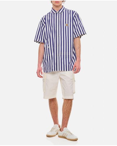 Junya Watanabe Short Sleeve Stripes Shirt Carhartt Wip - Blue