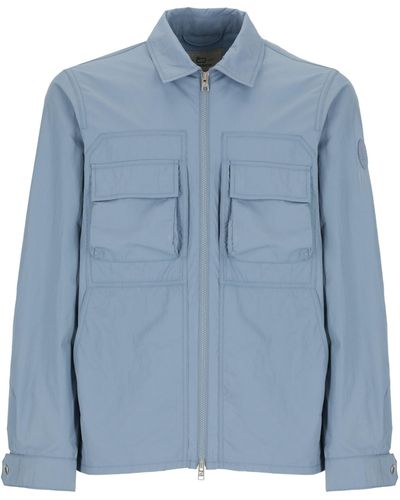Woolrich Zip-up Long-sleeved Shirt Jacket - Blue