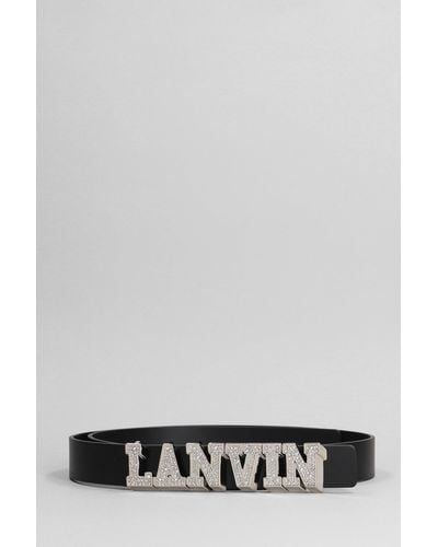 Lanvin Belts In Black Leather - Grey