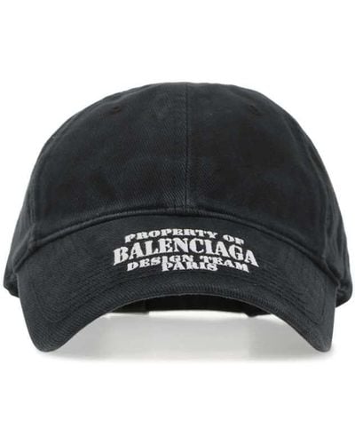 Balenciaga Denim Baseball Cap - Black