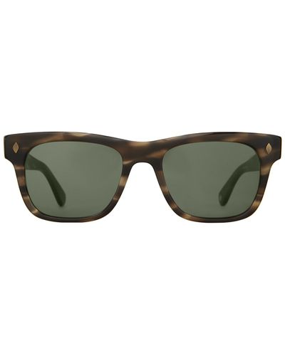 Garrett Leight Troubadour Sun Kodiak Tortoise/g15 Sunglasses - Green