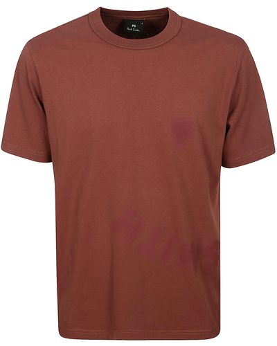 Paul Smith Ss Tshirts Ps Happy Print - Red