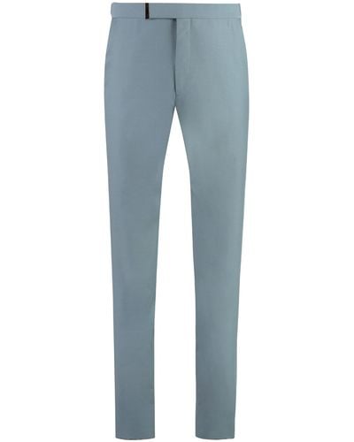 Tom Ford Wool And Silk Pants - Blue