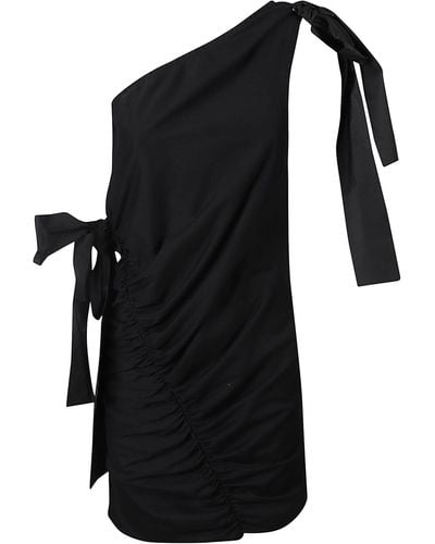 MSGM One-Shoulder Sleeveless Dress - Black