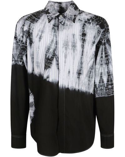 MSGM Two-Way Color Long-Sleeved Shirt - Gray