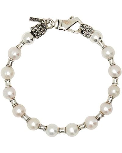 Emanuele Bicocchi Pearls And 925 Bracelet - Metallic