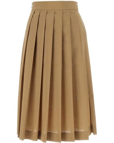 Quira Biscuit Polyester Blend Skirt - Natural