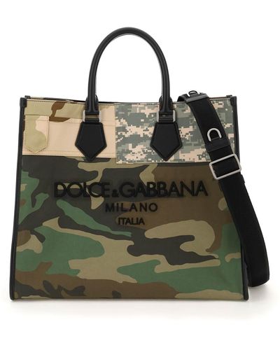 Dolce & Gabbana Patchwork Camouflage Shopping Bag - Multicolor