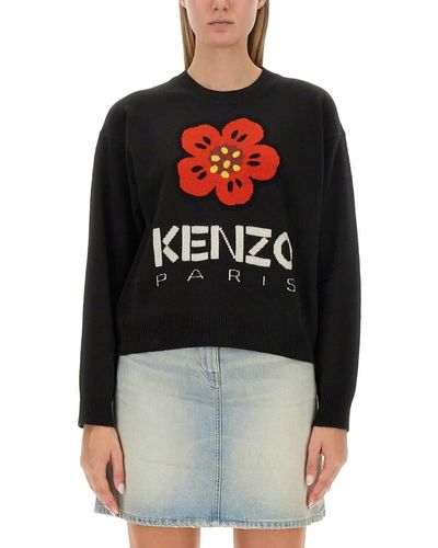 KENZO Jersey Boke Flower - Black