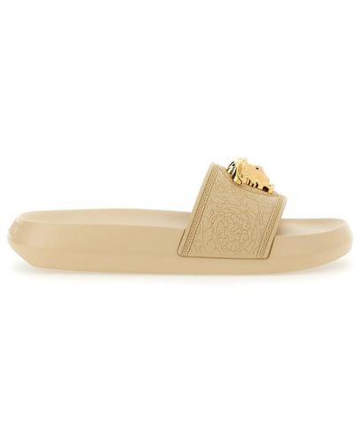 Versace Slide Sandal "medusa" - Natural