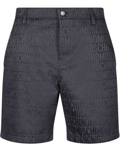 Moschino All Over Logo Bermuda Shorts - Grey