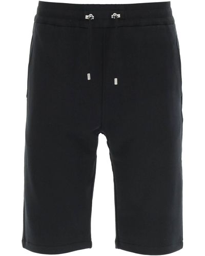 Balmain Sweatshorts With Flocked Logo - Blue