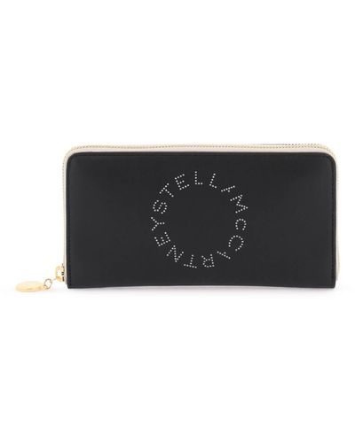 Stella McCartney Faux Leather Zip Around Wallet - Black