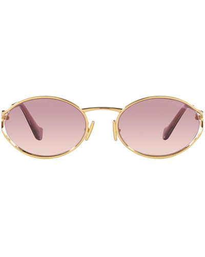 Miu Miu Mu 52ys Gold Sunglasses - Pink