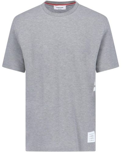 Thom Browne "4-bar" Detail T-shirt - Grey