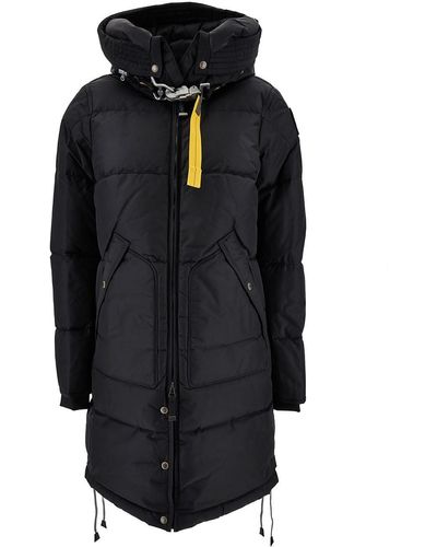 Parajumpers Long Hooded Down Jacket With Maxi Buckle - Black