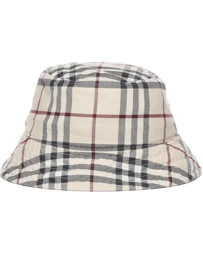 Burberry Vintage Check Bucket Hat - White