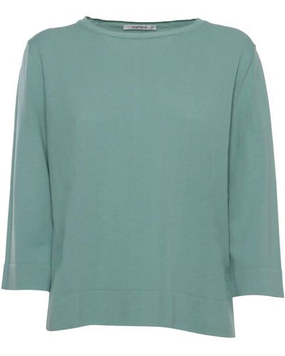 Kangra Aqua Cotton Sweater - Green
