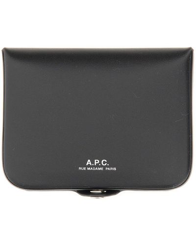 A.P.C. Leather Card Holder - Black