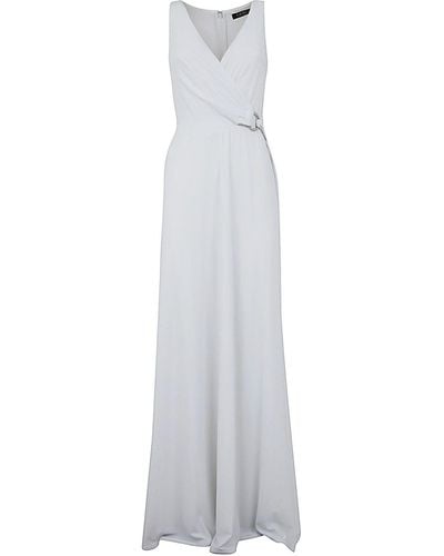 Lauren by Ralph Lauren Long Gown: Polyester - White