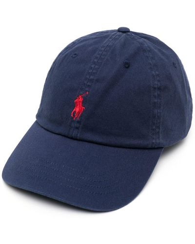 Ralph Lauren Night Blue Baseball Hat With Red Pony