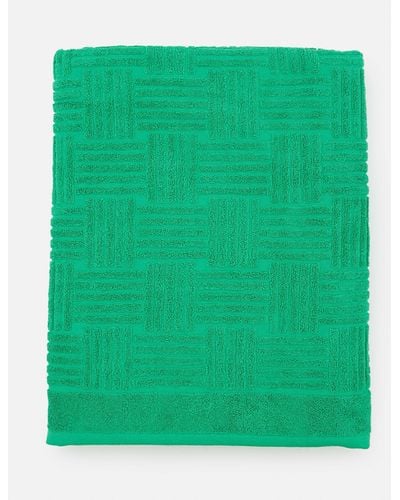 Bottega Veneta Terry Cotton Jacquard Beach Towel - Green