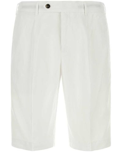PT Torino White Lyocell Blend Bermuda Shorts