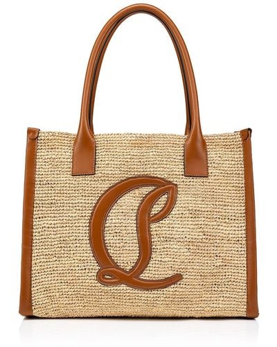 Christian Louboutin Logo Embossed Tote Bag - Natural