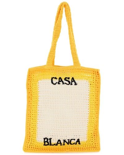 Casablancabrand 'tennis' Crochet Tote Bag - Yellow