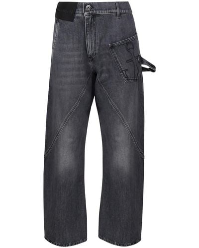JW Anderson Oversized Wide Leg Jeans - Grey