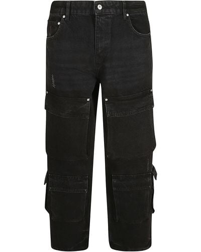 Represent R3Ca Cargo Denim Pants - Black
