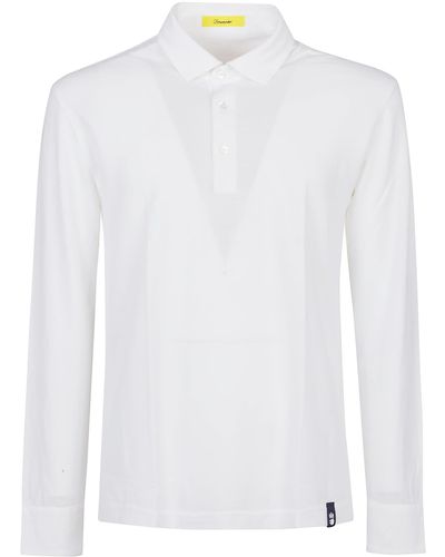 Drumohr Oxford Long Sleeve Polo Shirt - White