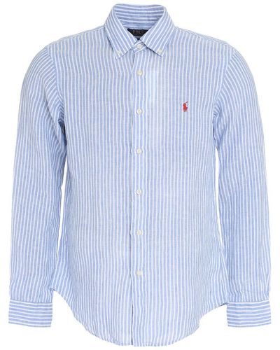 Ralph Lauren Striped Long-sleeved Shirt - Blue