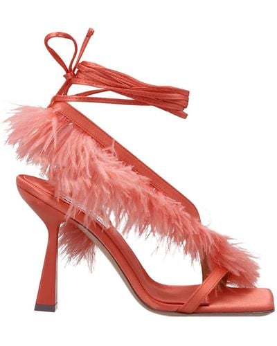 Sebastian Milano Feather Wrap Sandals - Red