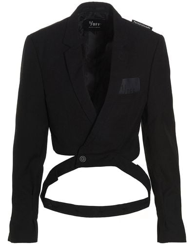 1/OFF Cropped Blazer Jacket - Black