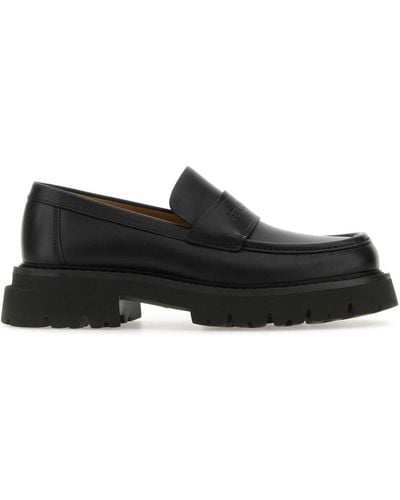 Ferragamo Leather Fergal Loafers - Black