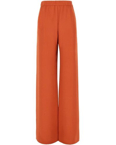 Valentino High Waist Wide Leg Pants - Orange