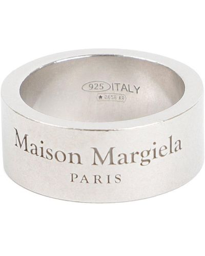 Maison Margiela Logo Engraved Ring - White