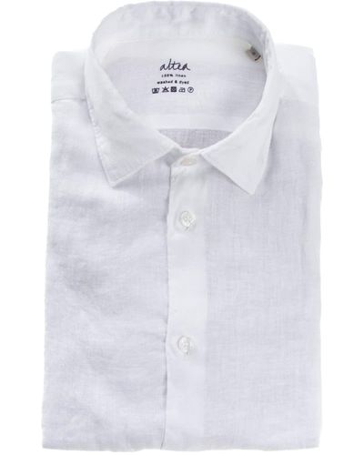 Altea Slim Fit Linen Shirt - White