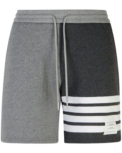 Thom Browne 4-Bar Cotton Shorts - Grey