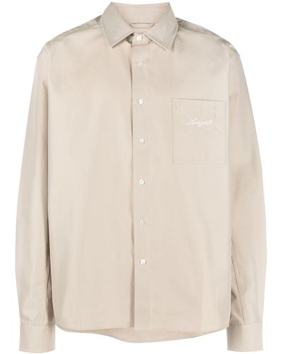 Axel Arigato Flow Logo-embroidered Shirt - Natural