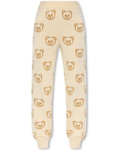 Moschino Bear Wool Trousers - Natural