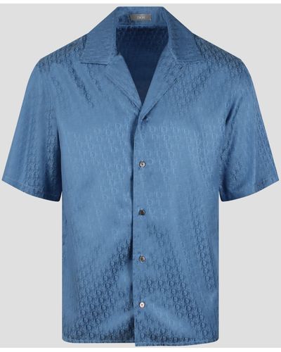 Dior Oblique Bowling Shirt - Blue