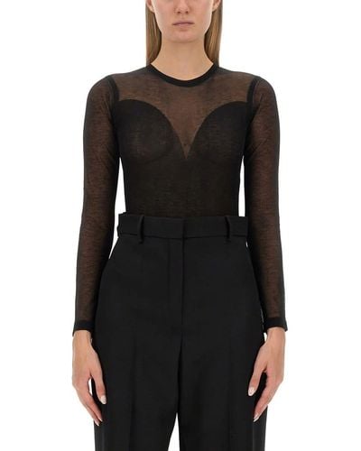 Nina Ricci Viscose Tops. - Black