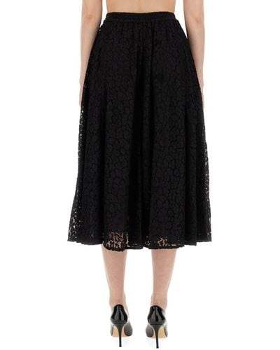 MICHAEL Michael Kors Lace Longuette Skirt - Black