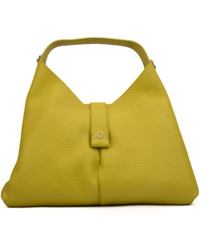 Orciani Vita Soft Small Leather Bag - Yellow