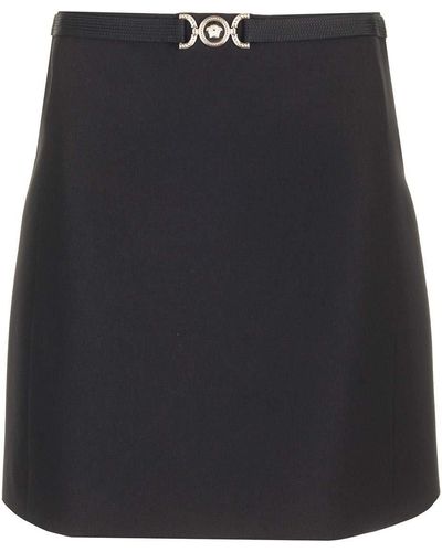Versace Medusa 95 A-Line Mini Skirt - Black