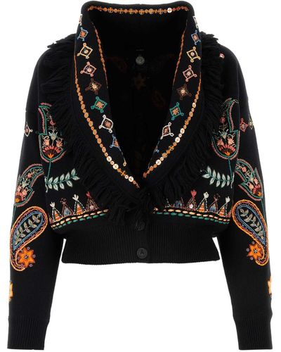 Alanui Embellished Wool Inner Energy Cardigan - Black