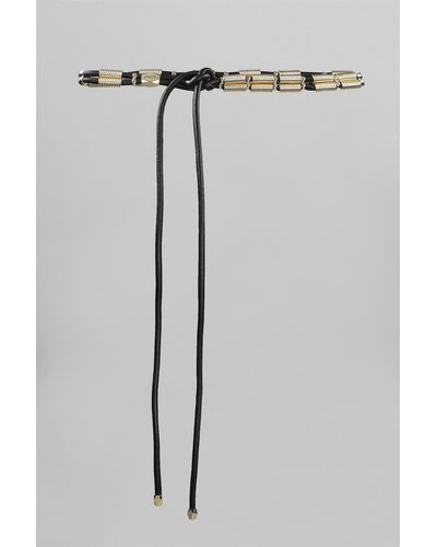 Isabel Marant Swen Belts In Black Leather - Grey